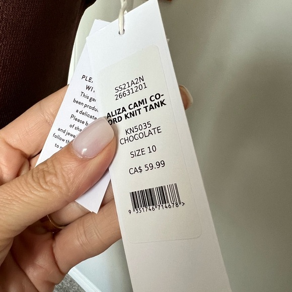 ALIZA CAMI KNIT TANK CHOCOLATE - Picture 6 of 7